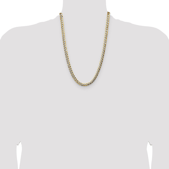 14k 7.2mm Lightweight PavÃ© Flat Cuban Chain