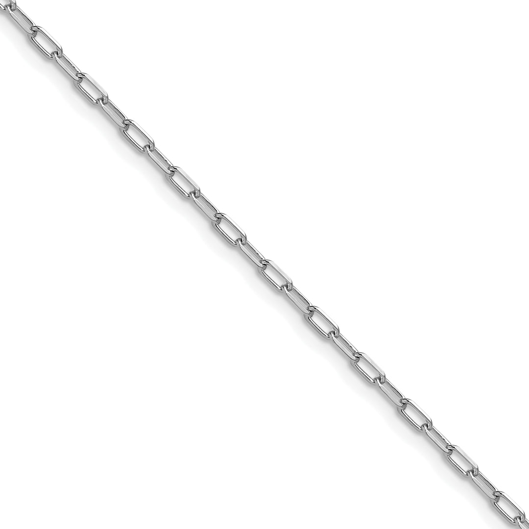 14k White Gold 2.2mm Solid Beveled D/C Paperclip Chain (100 inch Spool)