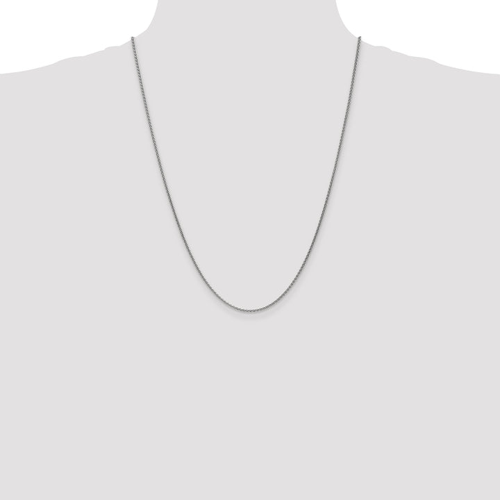 14k White Gold 1.7mm Spiga Chain