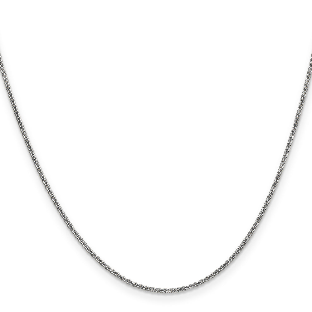 14k White Gold 1.4mm Round Open Link Cable Chain