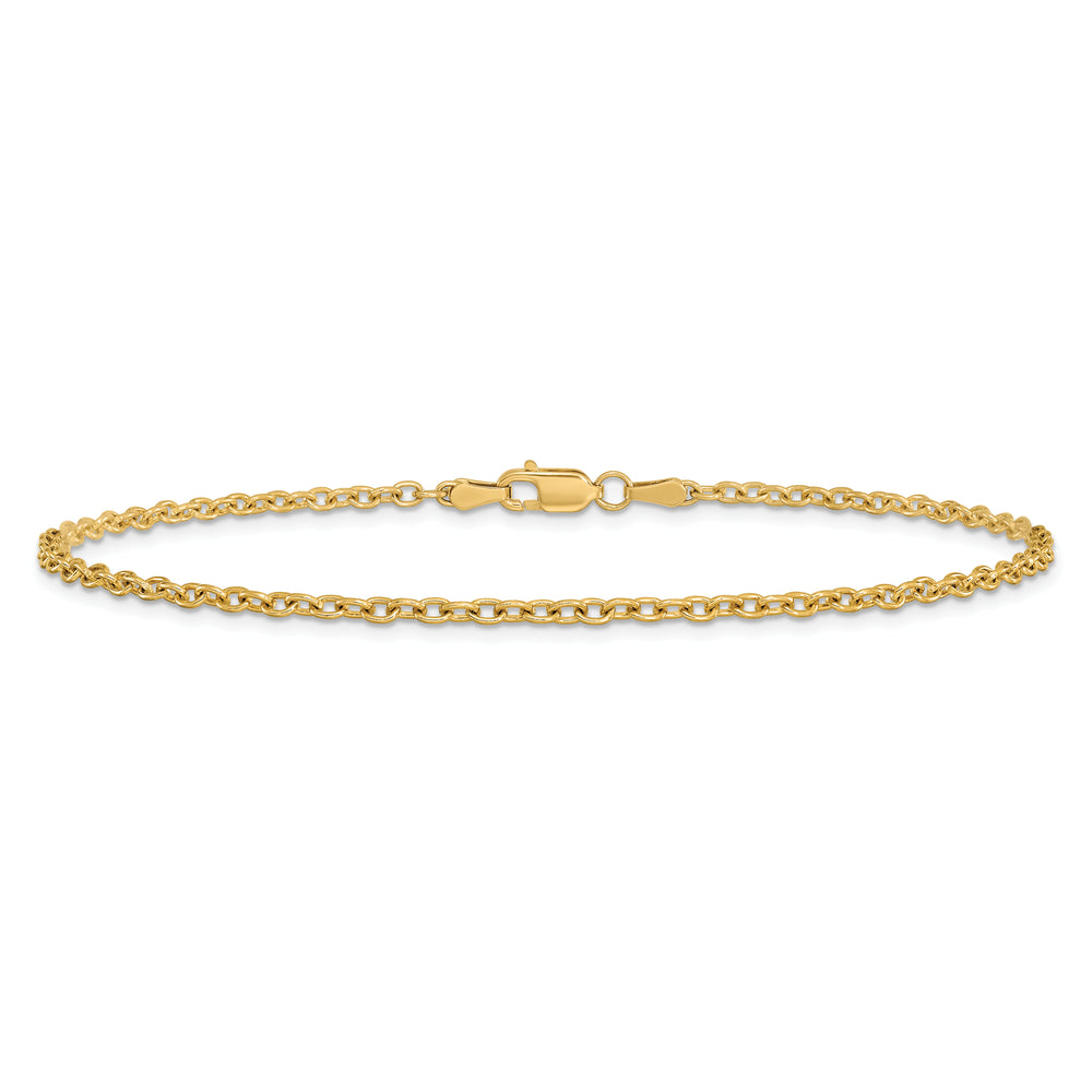 14k 2.2mm Forzantine Cable Chain Anklet