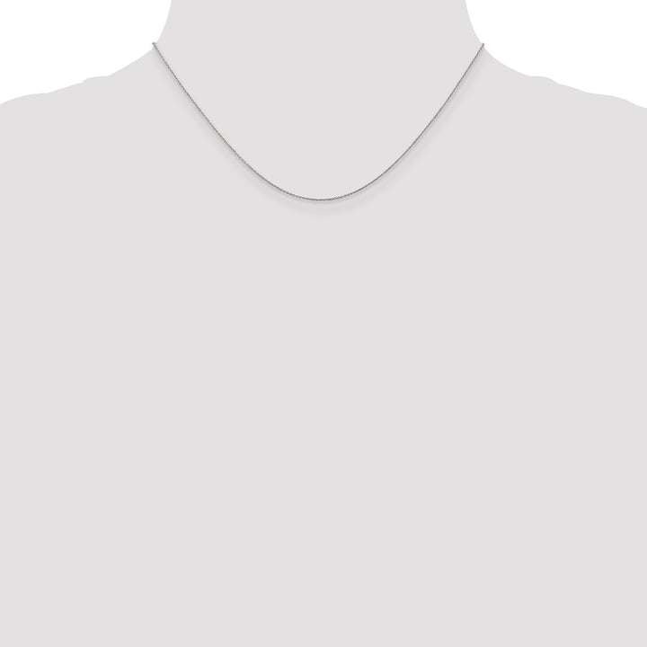 14k White Gold .75mm Round Open Link Cable Chain