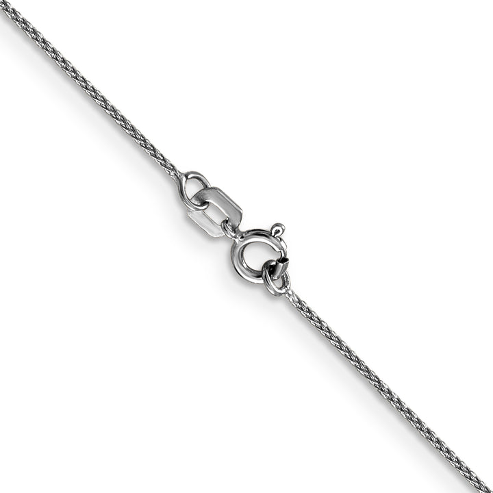 14k White Gold .85mm D/C Spiga with Spring Ring Clasp Chain