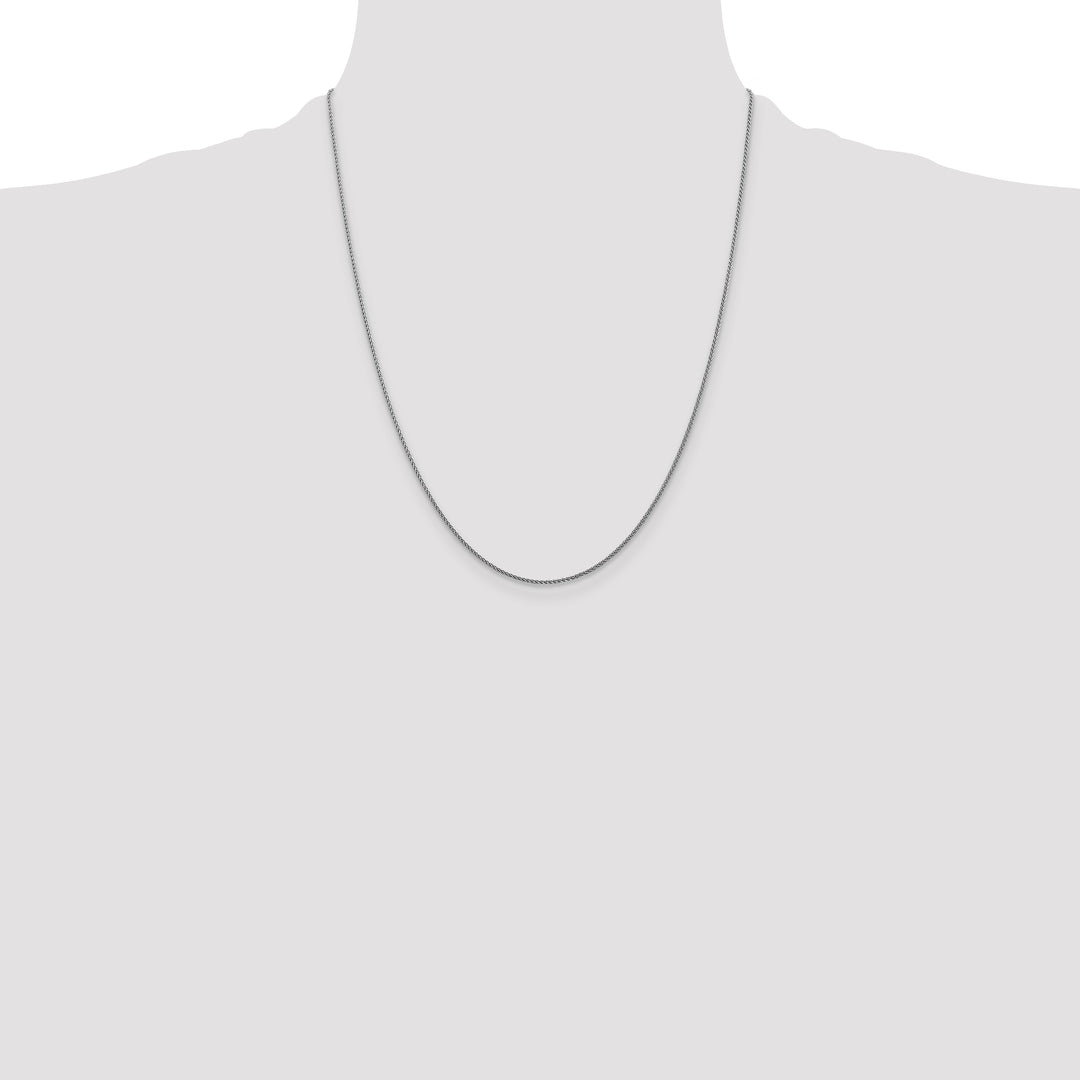 14k White Gold 1.05mm D/C Spiga with Lobster Clasp Chain