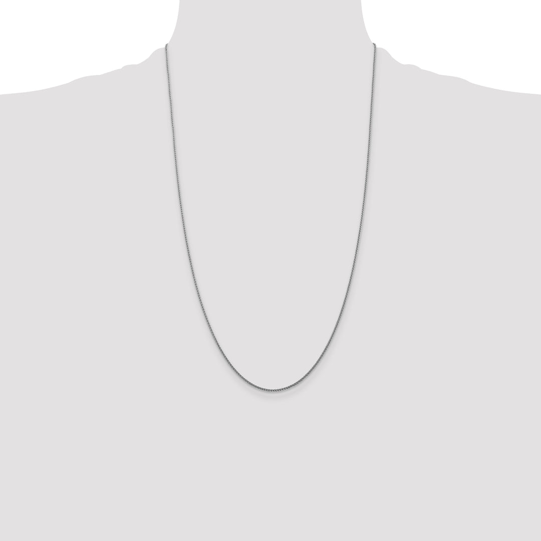 14k White Gold 1.05mm D/C Spiga with Lobster Clasp Chain