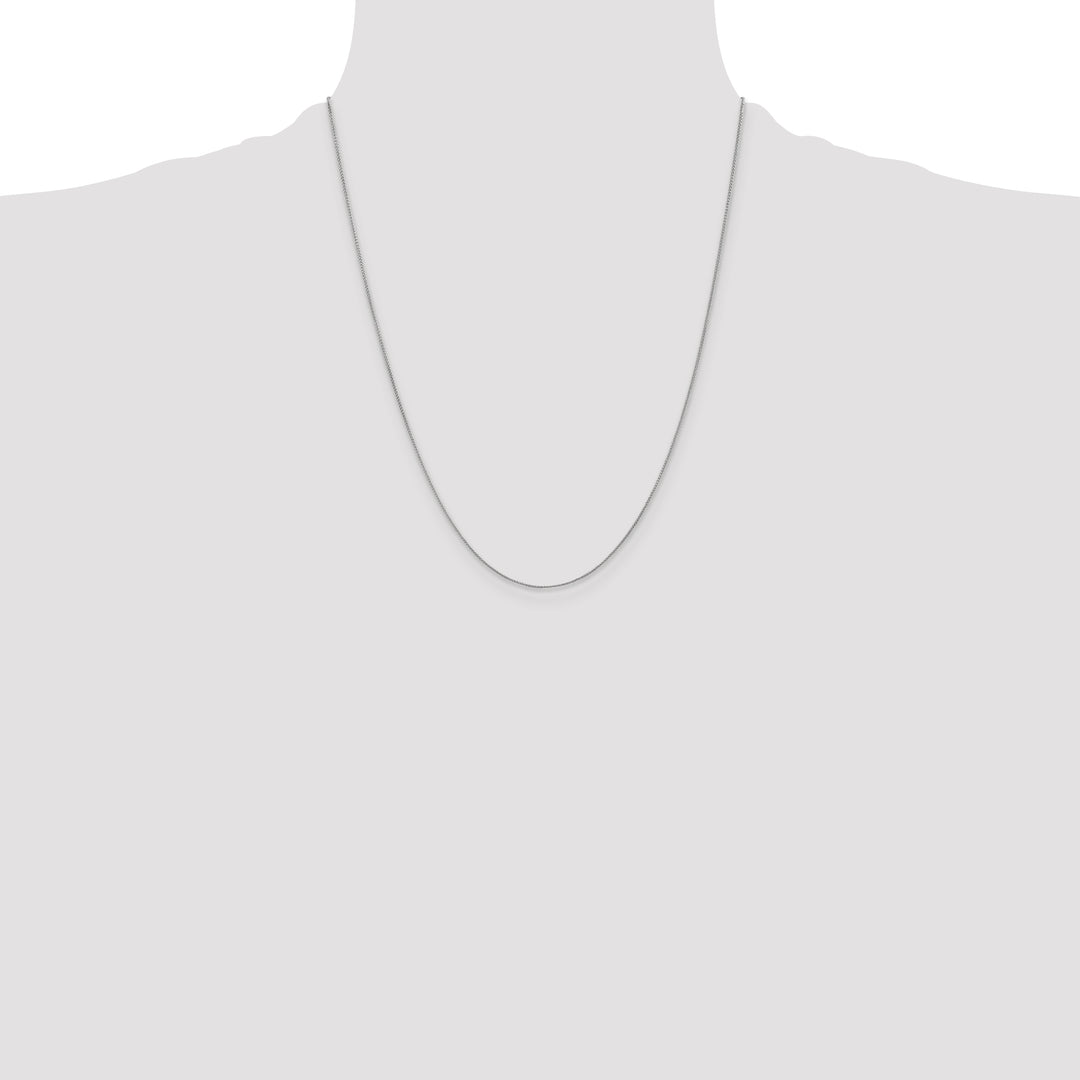 14k White Gold .85mm Spiga with Spring Ring Clasp Chain