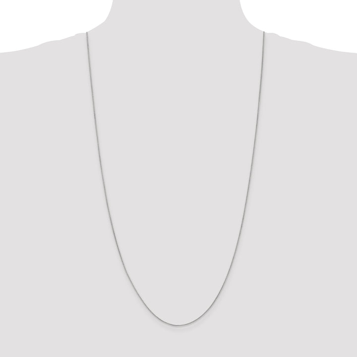 14k White Gold .85mm Spiga with Spring Ring Clasp Chain