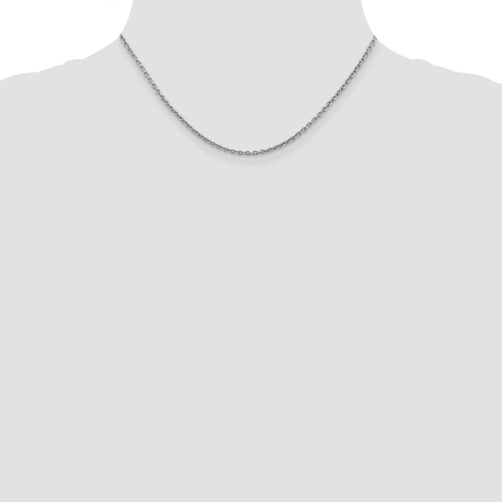 14k White Gold 2.2mm Forzantine Cable Chain