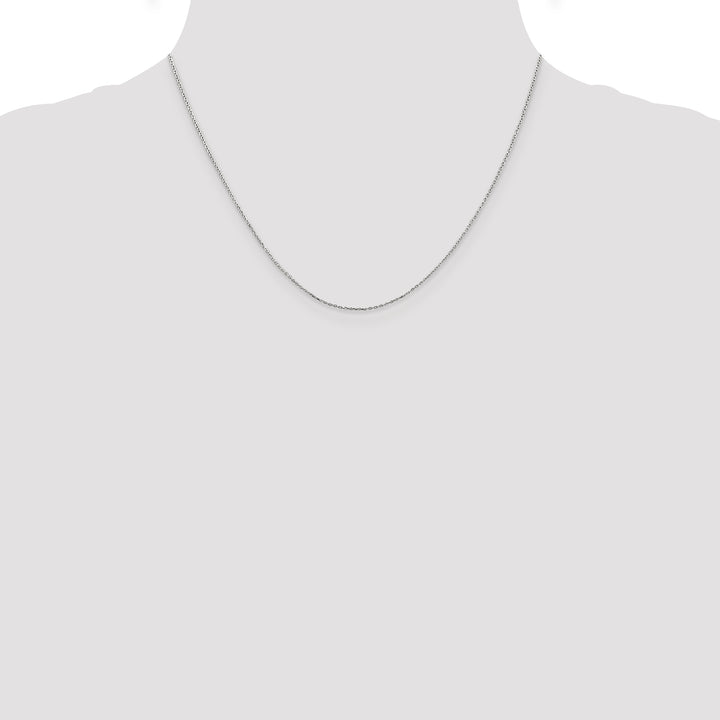 14k White Gold .8mm D/C Cable with Lobster Clasp Chain