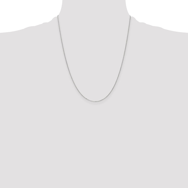 14k White Gold .8mm D/C Cable with Lobster Clasp Chain