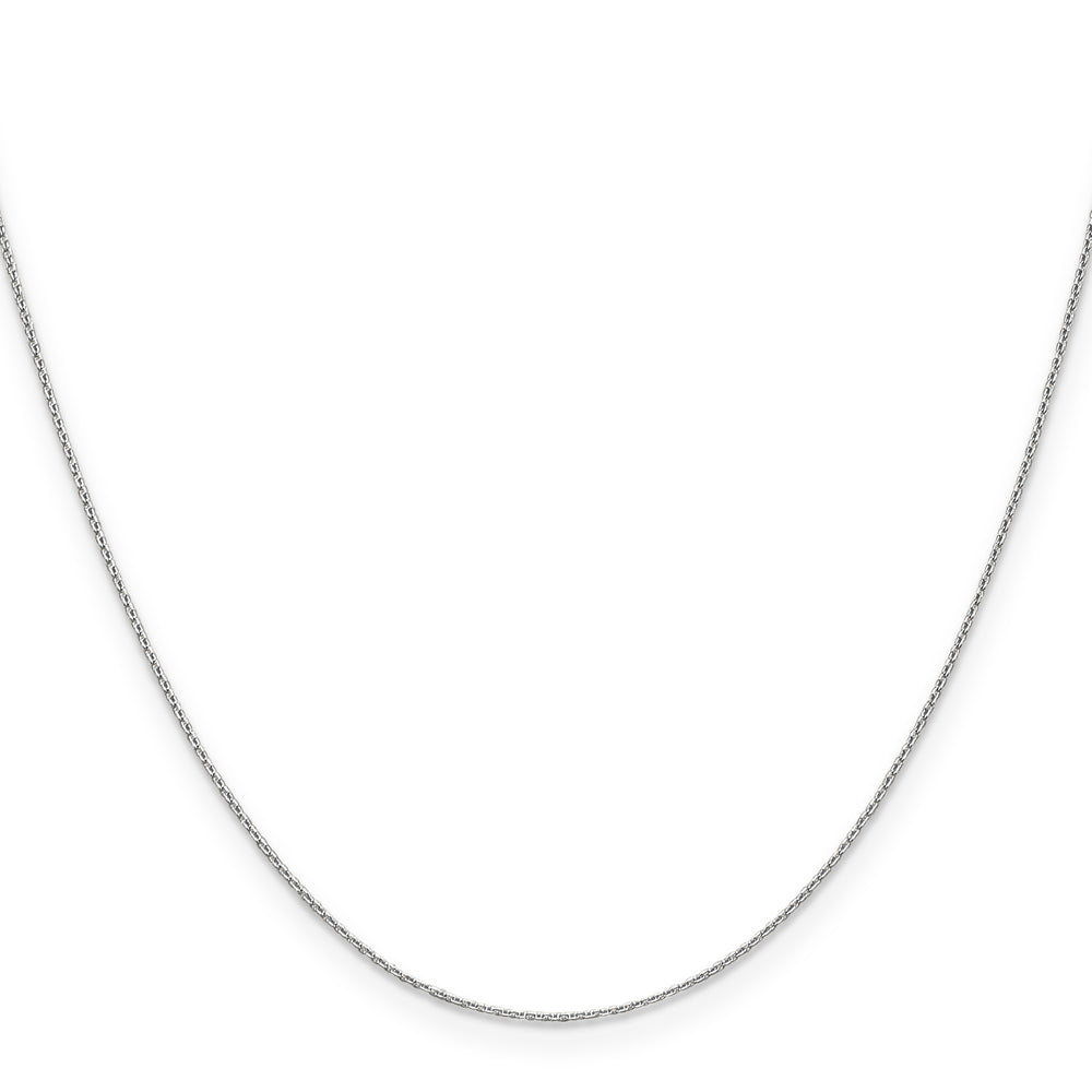 14k White Gold .65mm D/C Round Open Link Cable Chain