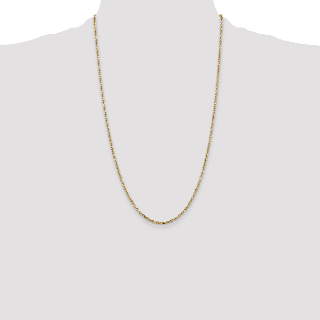 14k 2.2mm D/C Round Open Link Cable Chain