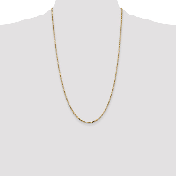 14k 2.2mm D/C Round Open Link Cable Chain