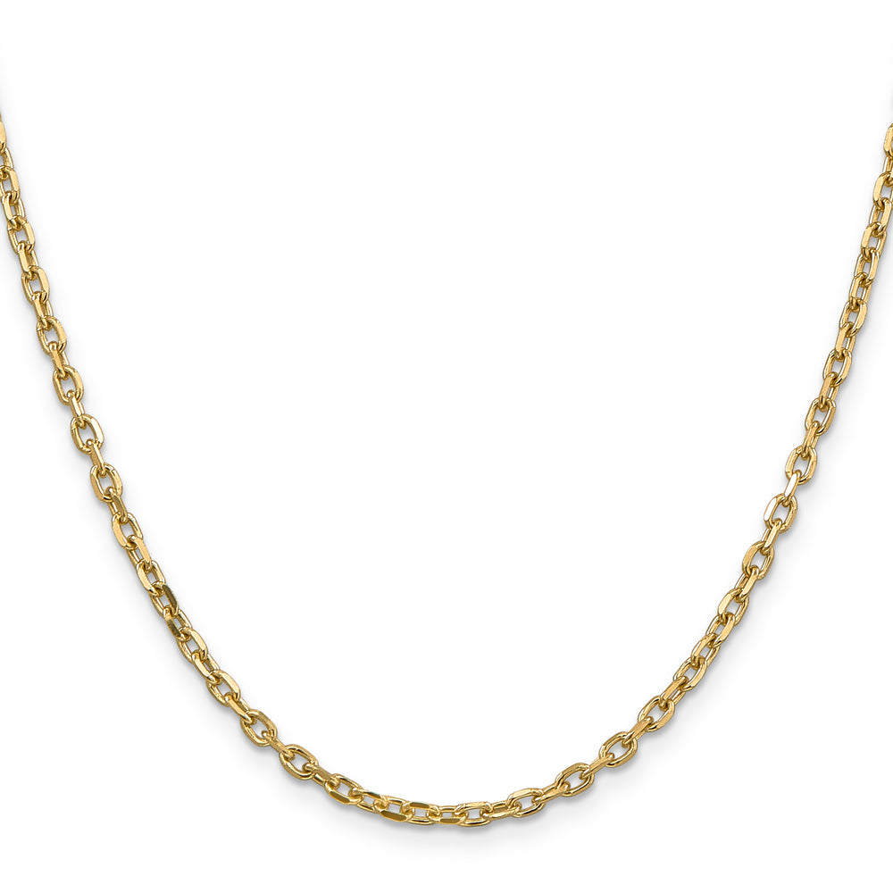 14k 3mm D/C Round Open Link Cable Chain
