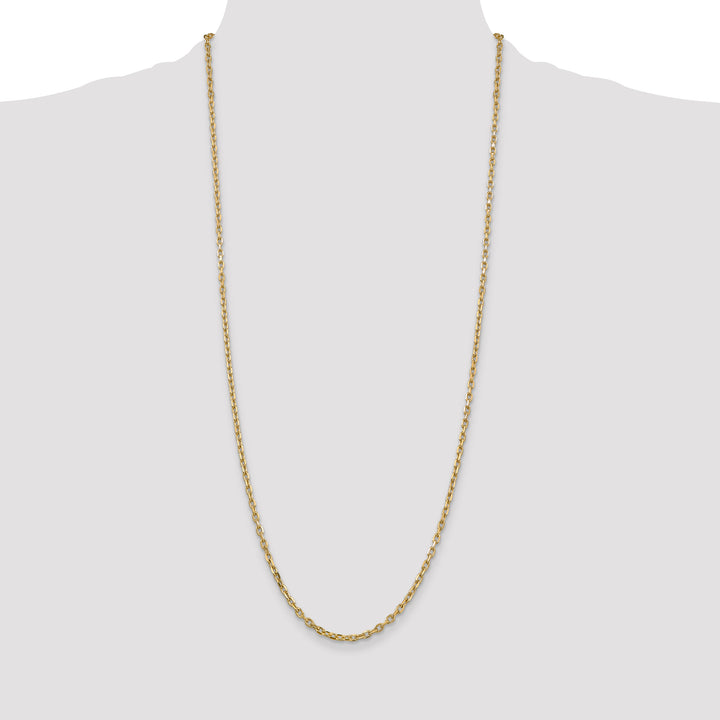 14k 3mm D/C Round Open Link Cable Chain