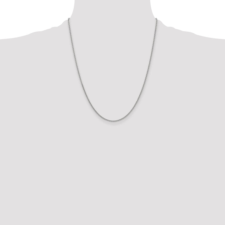 14k White Gold 1.6mm Round Open Link Cable Chain