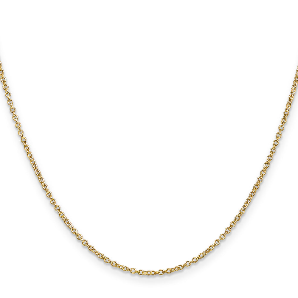 14k 1.4mm Round Open Wide Link Cable Chain