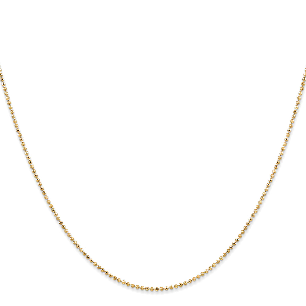 14k 1.2mm D/C Beaded Pendant Chain
