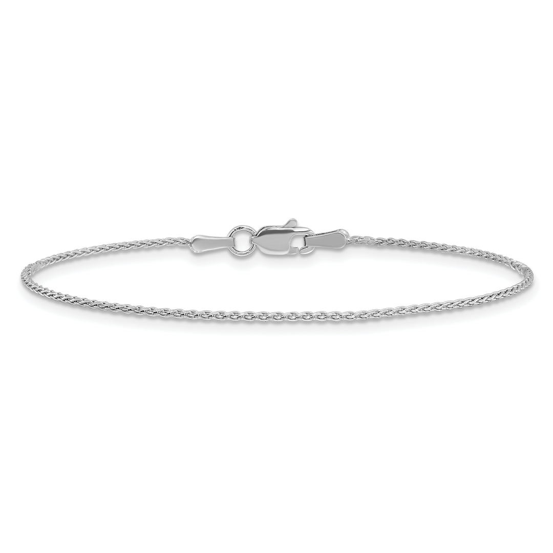 14k White Gold 1.2mm Parisian Wheat Chain Anklet