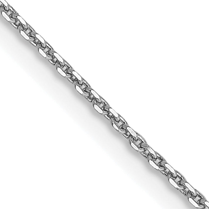 14k White Gold .9mm D/C Round Open Link Cable Chain