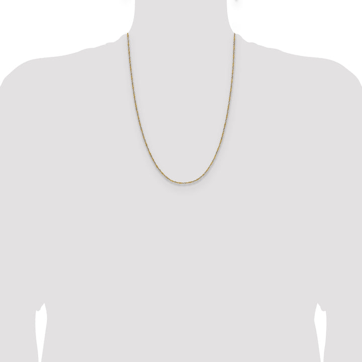 14k Yellow Gold with Rhodium 1.4mm Singapore Chain