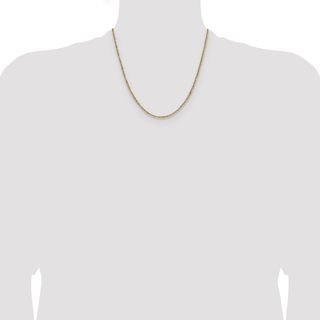 14k Yellow Gold with Rhodium 1.65mm Singapore Chain