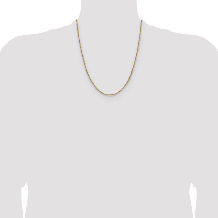14k Yellow Gold with Rhodium 1.65mm Singapore Chain