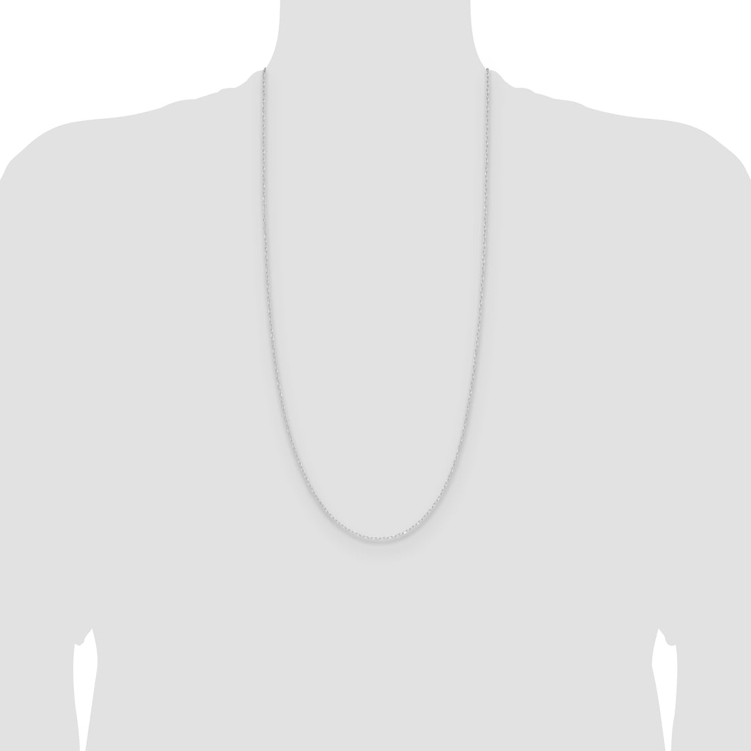 14k White Gold .8mm D/C Forzantine Cable Chain