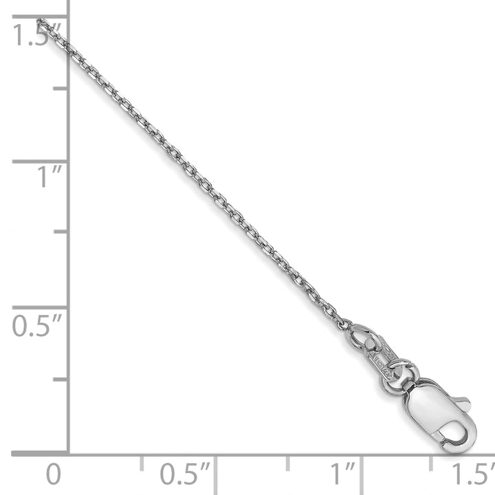 14k White Gold 1.0mm D/C Forzantine Cable Chain Anklet