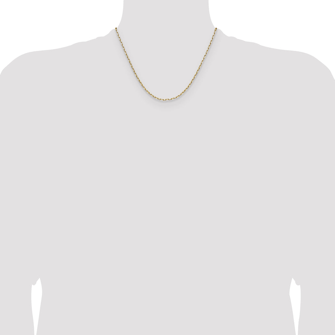14k 2.1mm Solid Beveled Paperclip Chain