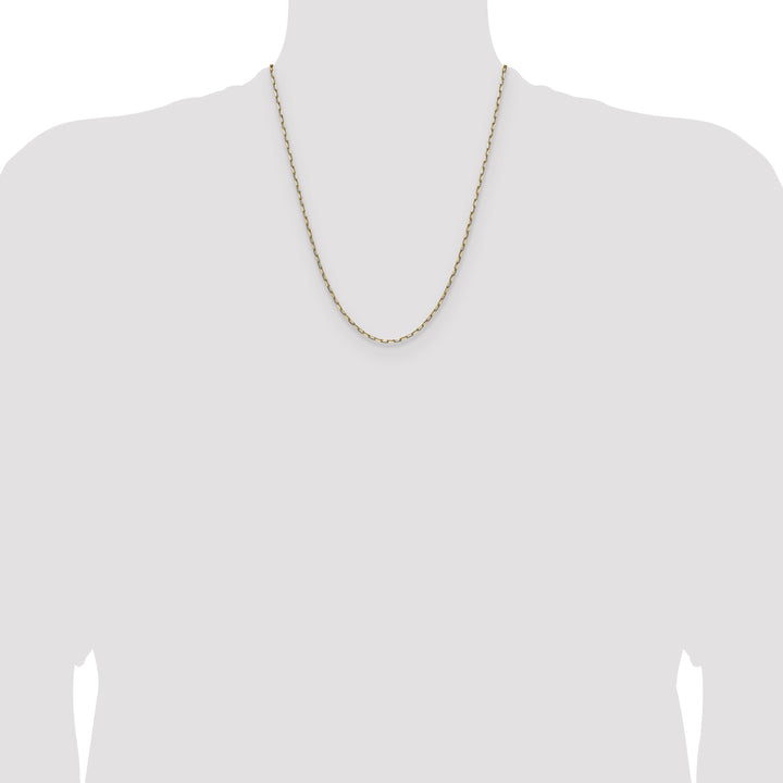 14k 2.1mm Solid Beveled Paperclip Chain