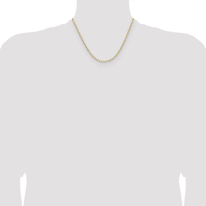 14k 3.0mm Solid Beveled Paperclip Chain