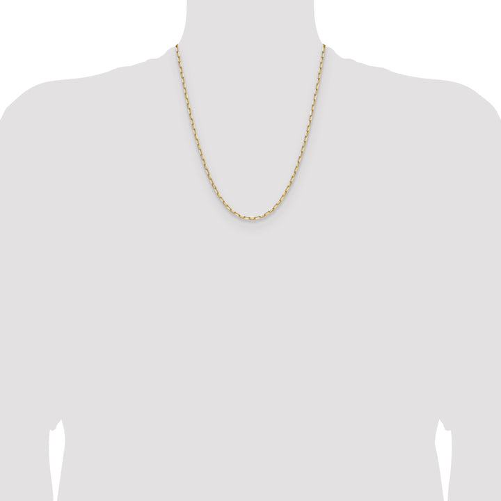 14k 3.0mm Solid Beveled Paperclip Chain