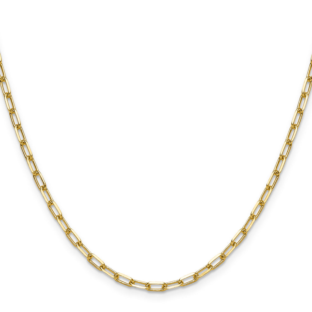 14k 3.0mm Solid Beveled Paperclip Chain