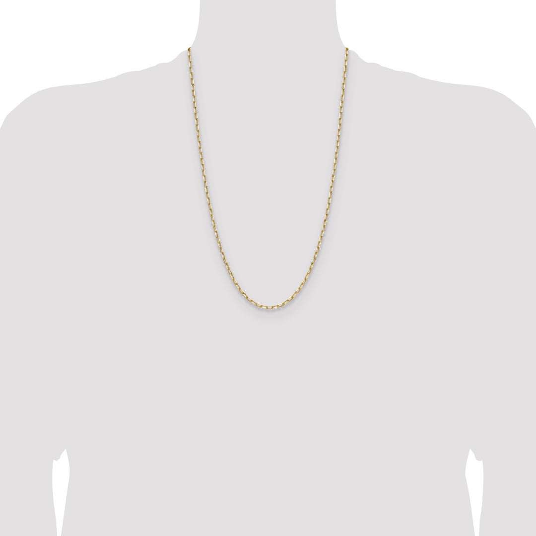 14k 3.0mm Solid Beveled Paperclip Chain