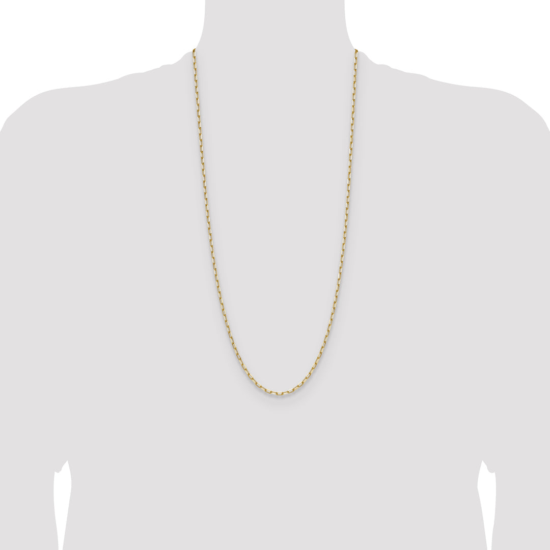 14k 3.0mm Solid Beveled Paperclip Chain