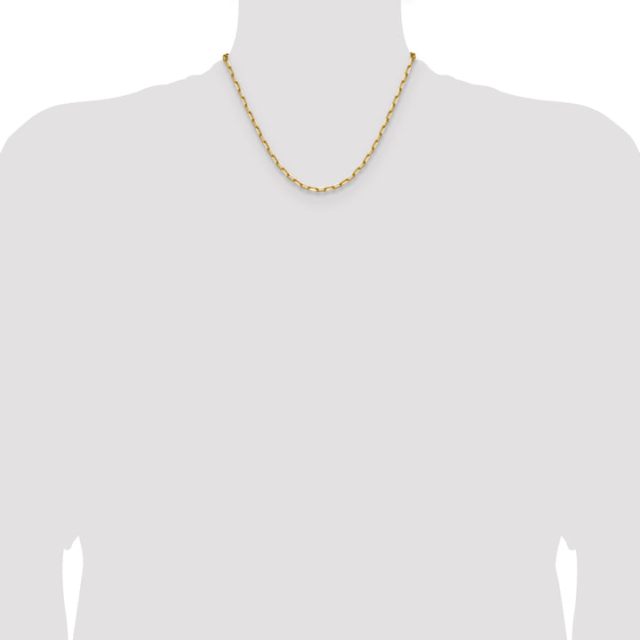 14k 3.5mm Solid Beveled Paperclip Chain
