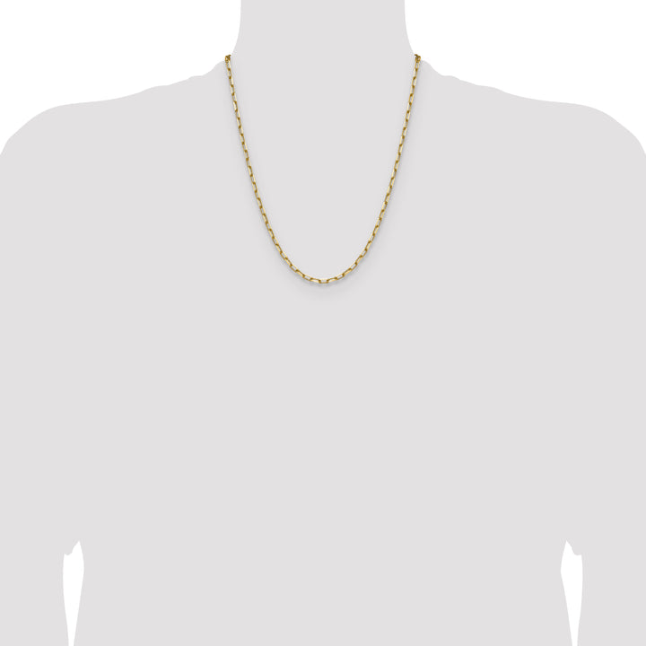 14k 3.5mm Solid Beveled Paperclip Chain