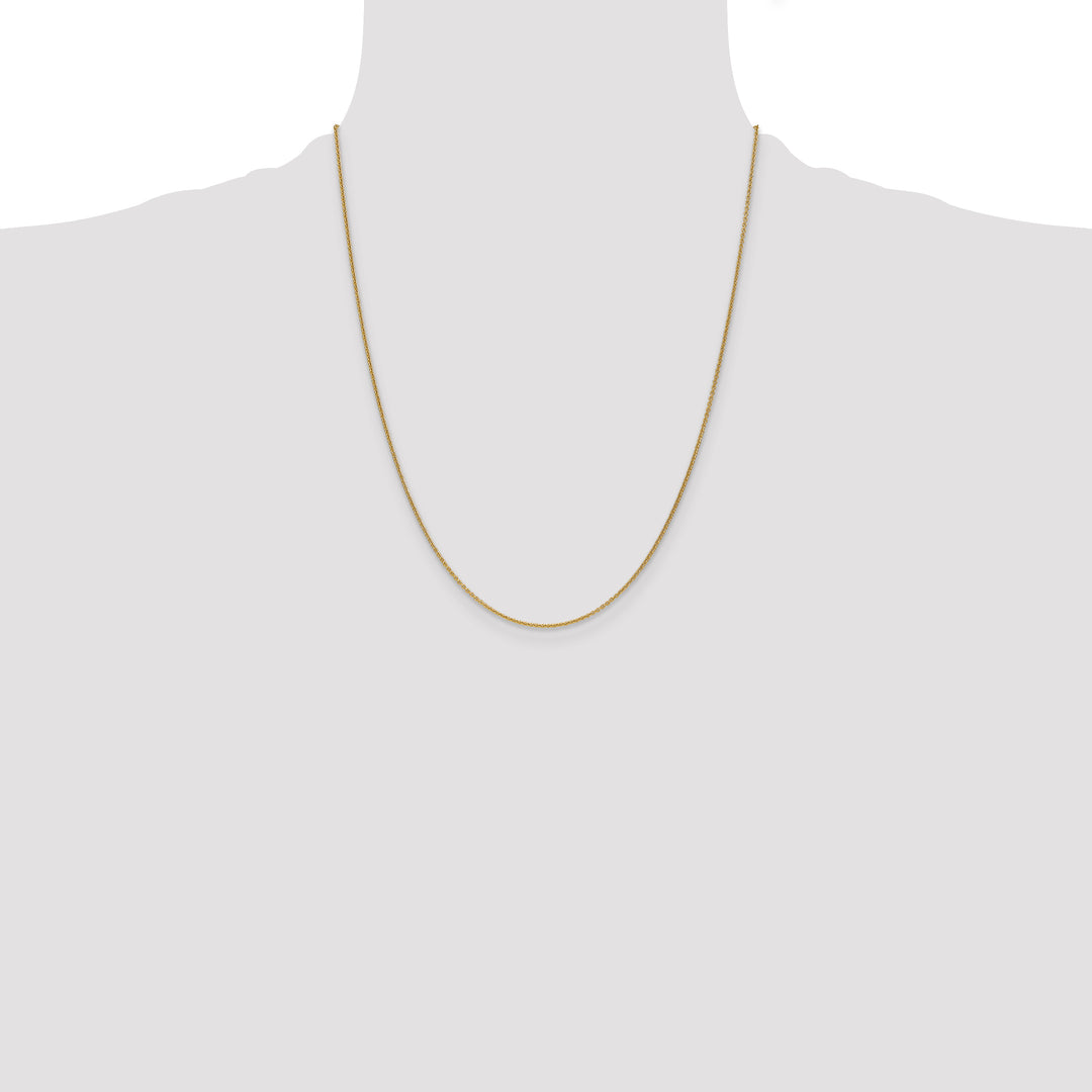 14k 1mm Round Open Link Cable Chain
