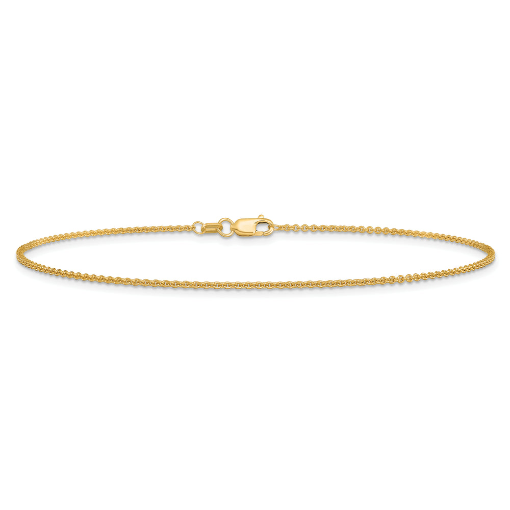 14k 1.4mm Round Open Link Cable Chain Anklet
