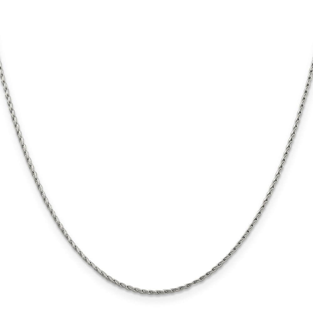 14k White Gold 1.25mm Round Parisian Wheat Chain
