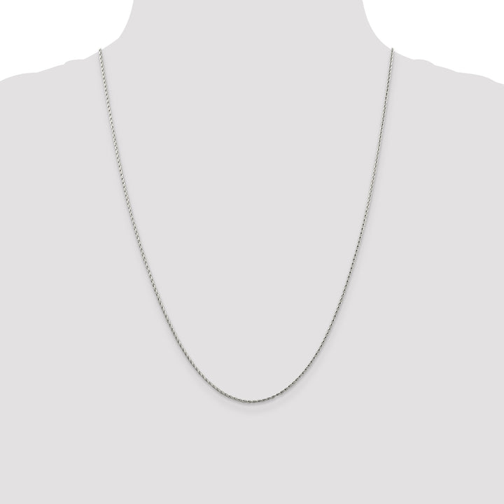 14k White Gold 1.25mm Round Parisian Wheat Chain
