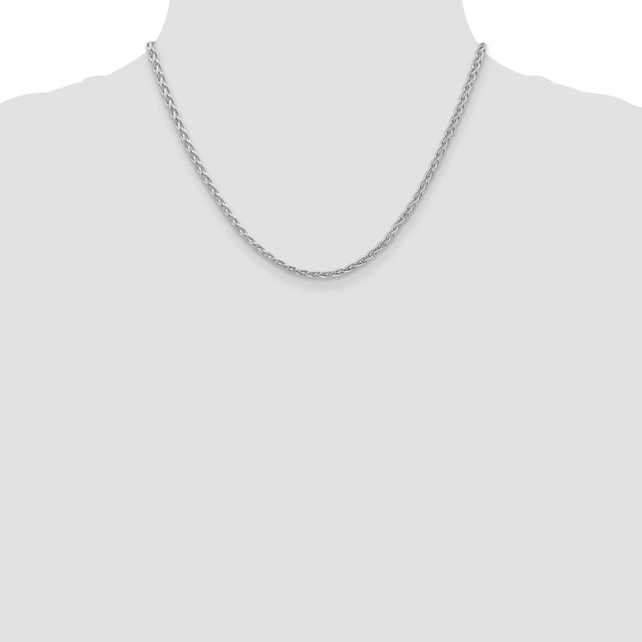 14k White Gold 3mm Parisian Wheat Chain