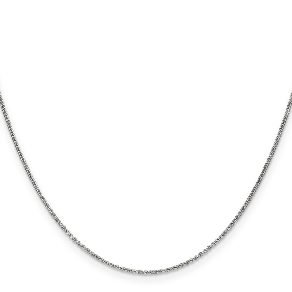14k White Gold 1mm Round Open Link Cable Chain