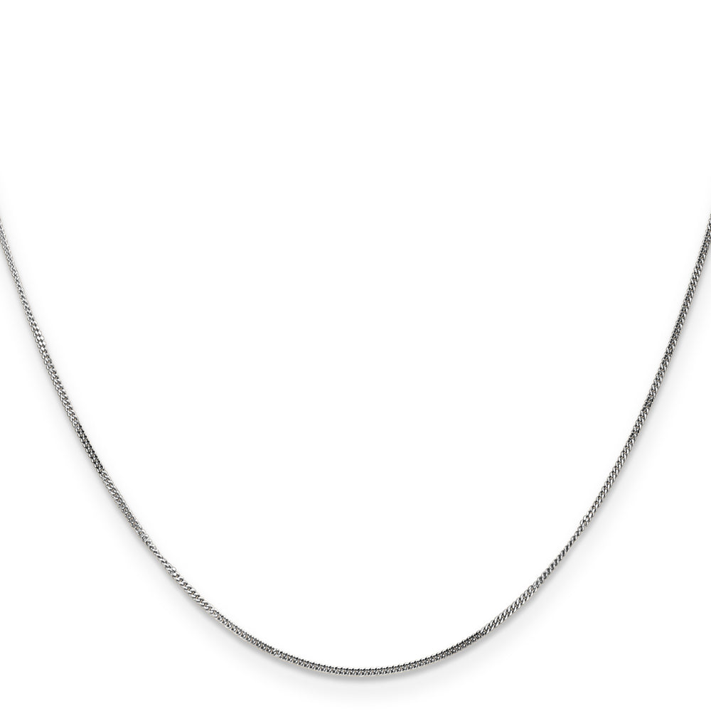 14k White Gold .9mm Curb Pendant Chain