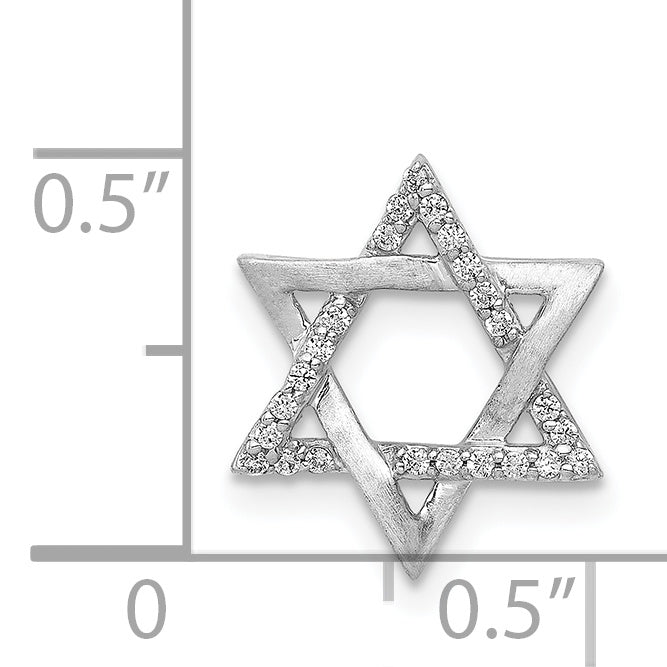 14k White Gold 1/10ct. Diamond Star of David Chain Slide
