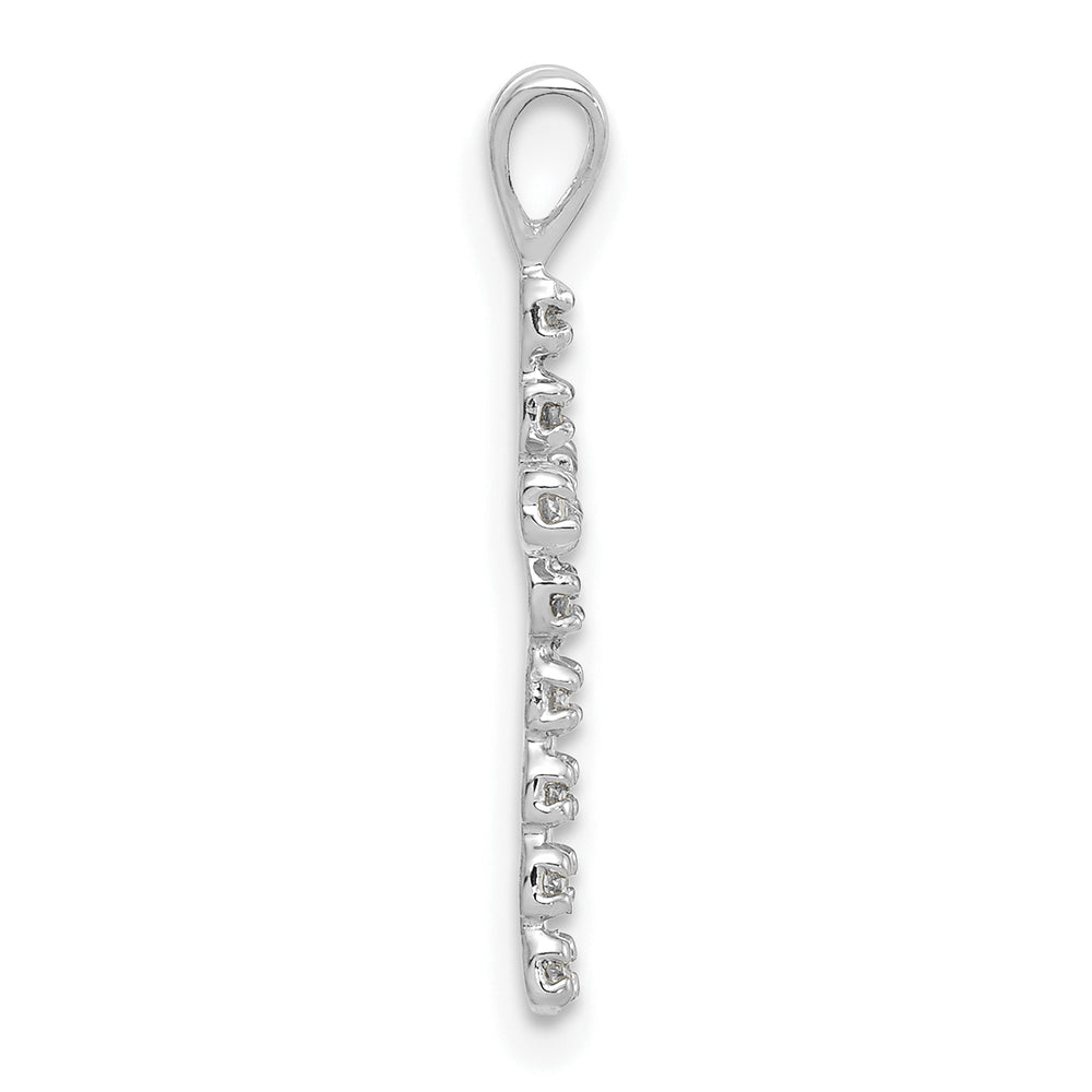 14k White Gold AA 1/8ct. Diamond Latin Cross Pendant