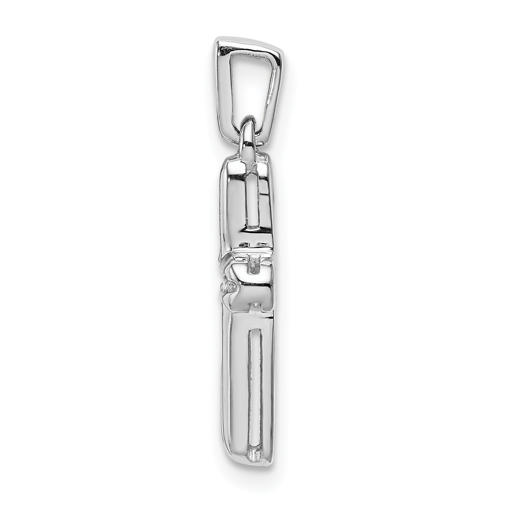 14k White Gold 1/6ct. Diamond Latin Cross Pendant