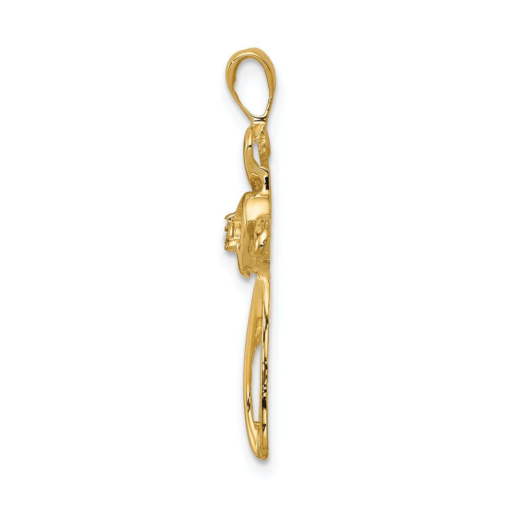 14k AA Diamond Cross Pendant