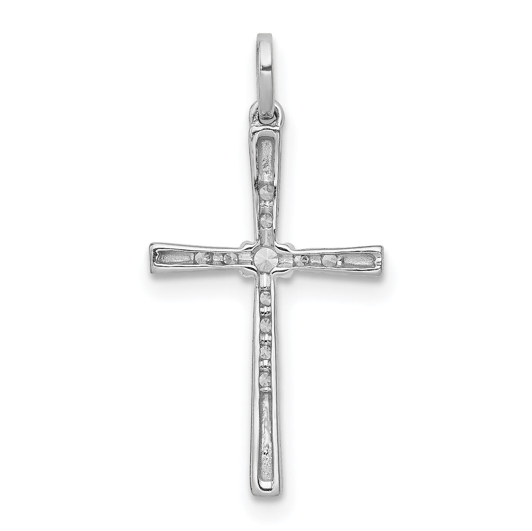 14k White Gold 1/10ct. Diamond Cross Pendant